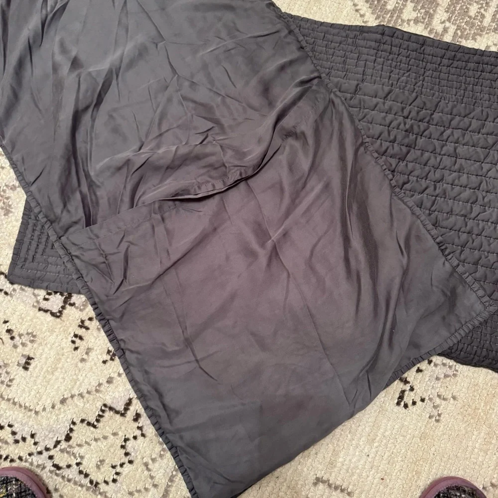 2 West Elm Silky TENCEL Pick Channel Stitch Quilted KING Shams